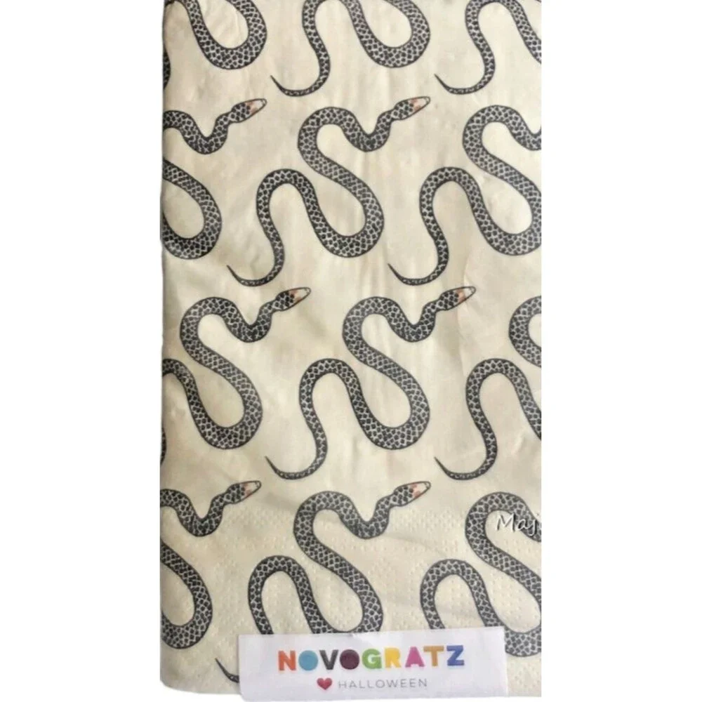 Halloween Slithering Snake Paper Dinner Napkins 40 Ct Spooky Buffet Hand Towels